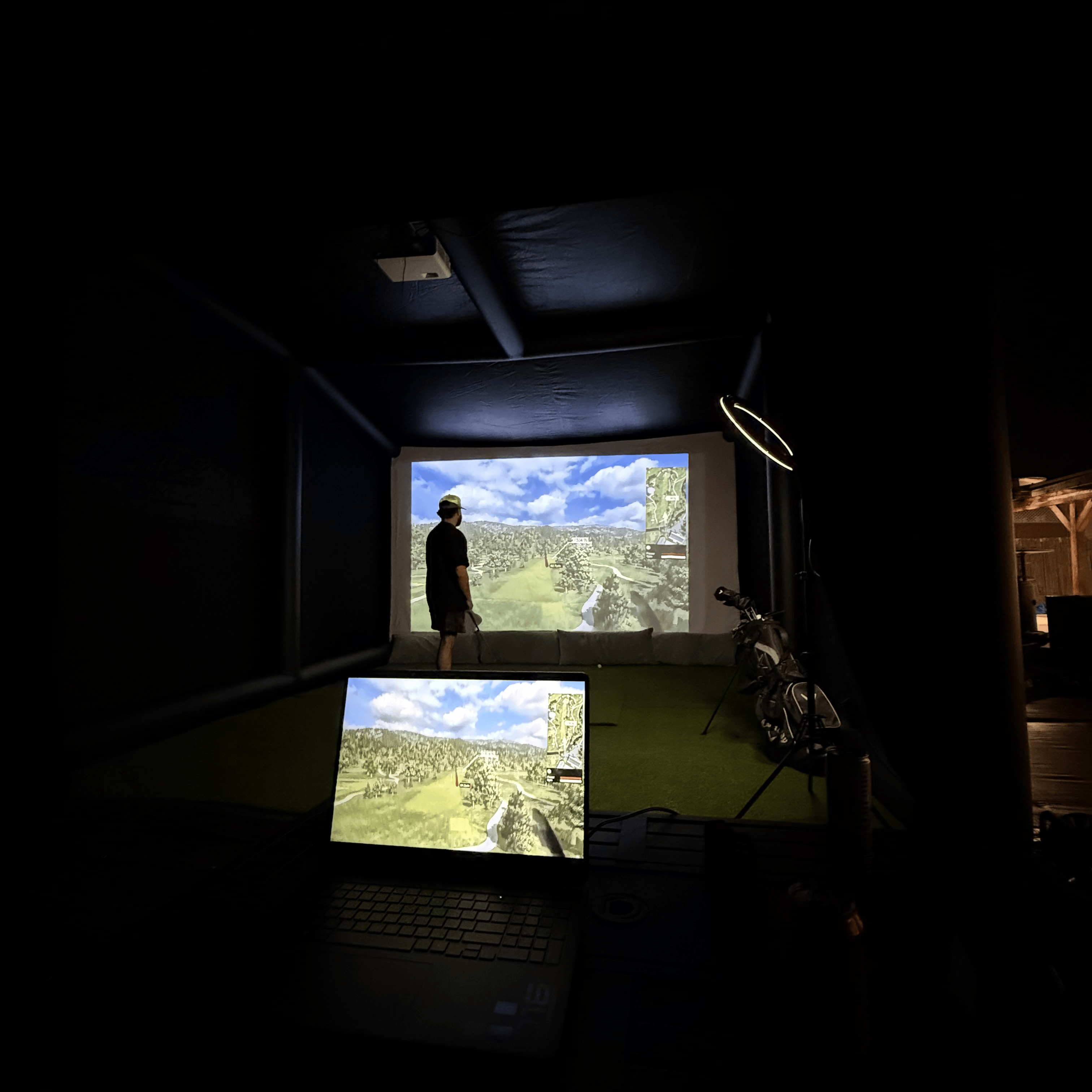 A person using the simulator